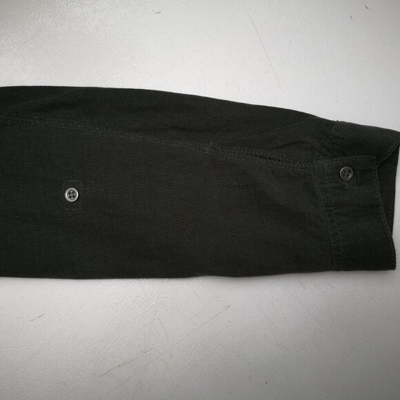 Lucky Brand Ladies Size Small Button Front & Cuffs Dark Green Corduroy Dress - Picture 9 of 13